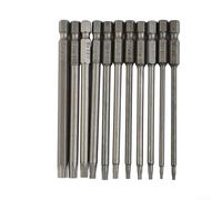 Lot de 11 embouts de tournevis Torx extra longs 100 mm T7-T40 pour perceuse électrique Outils manuels Alliage d'acier