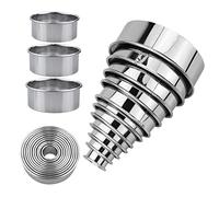 Lot de 11 emporte-pièces ronds en acier inoxydable pour pâtisserie, donut, fondant, pâtisserie, gâteau