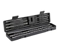 Lot de 11 forets à béton pour marteau perforateur | Foret à percussion 40Cr avec tige ronde pour maçonnerie, pierre, brique | Jeu de forets avec mallette noire | Foret universel pour murs en béton