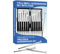 Lot de 11 petits tournevis avec étui, mini tournevis avec 11 tournevis de tailles différentes, ensemble de tournevis de précision pour lunettes, bijoutiers, montres, réparation