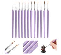Lot de 11 pinceaux de Peinture - Petits pinceaux pour détails Fins et Peinture Acrylique - Pinceaux de détail pour Aquarelle, Huile, Miniatures, modèles, Nail Art et Figurines de Guerre - Violet