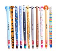Lot de 11 Stylo Gel Animaux,Stylos Gel Effaçables avec Pointe de 0,7 mm,Designs d'animaux-Encre Noir