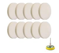 Lot de 11 tampons de polissage en feutre de laine avec mandrin pour métal, verre, bois, pierre, plastique, meule de polissage 50 mm de diamètre