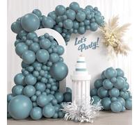 Lot de 110 ballons bleu ardoise de 45,7 cm, 30,5 cm, 25,4 cm, 25,4 cm, 12,7 cm, 12,7 cm, bleu poudré différentes tailles pour décoration de fête prénatale, mariage, fête d'anniversaire