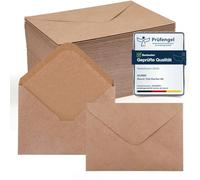 Lot de 110 enveloppes Siumir - DIN C6 (16,2 x 11,4 cm) - Enveloppes de qualité supérieure - Marron kraft avec rabat pointu - Papier de qualité supérieure 120 g/m² - Pour documents, invitations et