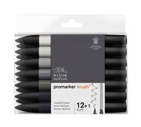 Winsor & Newton | Marqueur pinceau 12+1 couleurs neutres