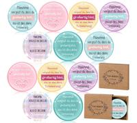 Lot de 12 aimants avec des messages de remerciement, présentés dans des coffrets cadeaux en papier kraft. Aimants décoratifs pour réfrigérateur avec des messages. Cadeau pour les collègues. Petites at