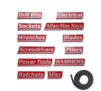 Lot de 12 aimants pour boîte à outils - Pour organiseur de tiroir imprimé 3D - Autocollants magnétiques solides - Boîte à outils avec code couleur - Polyvalent