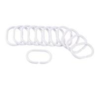 Lot de 12 Anneaux de Rideau de Douche "Vitamine II" 6cm Blanc Blanc G