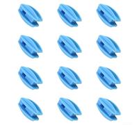 Lot de 12 anneaux isolants de clôture électrique en plastique robuste pour poteaux en bois - Résistant aux intempéries - Bleu et noir