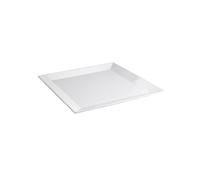 Lot de 12 Assiettes de Présentation carrées LEA, plat à salade de fruits pâtes desserts en Porcelaine Blanche - -