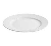 Lot de 12 assiettes desserts MANG rondes, plat à salade de fruits pâtes desserts en porcelaine blanc - diamètre 20,2 x hauteur 4 cm - -