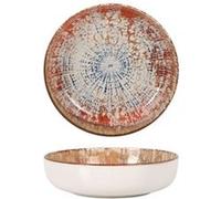 Lot de 12 assiettes LUNA rondes, bol de Service creuses pour soupe, desserts, salades et snacks en Porcelaine multicolore - VISIODIRECT - Multicolore G