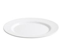Lot de 12 assiettes plates AVA 280g , plat à salade de fruits pâtes desserts rondes en porcelaine blanc - diamètre 20,3 x hauteur 2 cm Blanc G