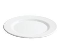 Lot de 12 assiettes plates AVA 440g , plat de presentation rondes à pâtes desserts en porcelaine blanc - diamètre 25,5 x hauteur 2,5 cm Blanc G