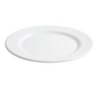 Lot de 12 assiettes plates AVA 540g , plat de presentation rondes à pâtes desserts en porcelaine blanc - diamètre 28,5 x hauteur 2,7 cm Blanc G