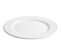 Lot de 12 assiettes plates AVA 650g , plat de presentation rondes à pâtes desserts en porcelaine blanc - diamètre 31 x hauteur 2,7 cm Blanc G