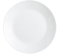 Lot de 12 Assiettes Plates en Verre Opale - Extra Résistant Diamètre 25 cm - Vaisselle Blanche