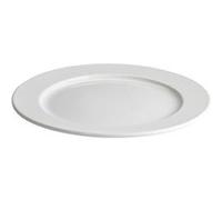 Lot de 12 assiettes plates KEA rondes, plat à service à pâtes desserts et viande en porcelaine blanc - diamètre 24 x hauteur 2 cm - VISIODIRECT - Blanc G