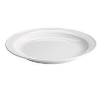 Lot de 12 assiettes plates LEAN rondes, plat à service à pâtes desserts et plats sucrés en porcelaine blanc - diamètre 26 x hauteur 2,5 cm - VISIODIRECT - Blanc G