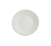 Lot de 12 assiettes plates LINA rondes, plat à service à pâtes desserts en porcelaine blanc - diamètre 27,5 x hauteur 2,8 cm