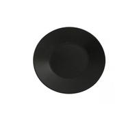 Lot de 12 assiettes plates LINA rondes, plat à service à pâtes desserts en porcelaine noir - diamètre 27,5 x hauteur 2,8 cm Noir G