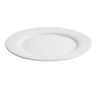 Lot de 12 assiettes plates MANG rondes, plat à service à pâtes desserts en porcelaine blanc - diamètre 26 x hauteur 4 cm - -