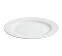 Lot de 12 assiettes plates MANG rondes, plat à services à pâtes desserts en porcelaine blanc - diamètre 23 x hauteur 4 cm - VISIODIRECT - Blanc G
