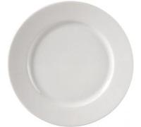 Lot de 12 assiettes plates RIA rondes, plat à service à pâtes desserts en porcelaine blanc - diamètre 27 x hauteur 2 cm - VISIODIRECT - Blanc G