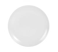 Lot de 12 assiettes rondes BANCA en fine porcelaine blanche, plat rond de service pour desserts, salades et gâteaux -D. 20 x H. 2