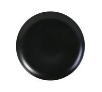 Lot de 12 assiettes rondes BANCA en fine porcelaine Noir, assiettes plates de service pour desserts, salades et gâteaux