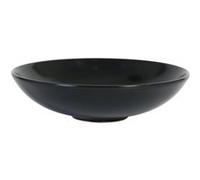 Lot de 12 assiettes rondes BANCA en fine porcelaine noir, plats de Service de Table creuses pour soupe, pâtes dessert