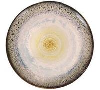 Lot de 12 assiettes rondes CLARA en fine porcelaine décorée, plat rond de service - diamètre 27 x hauteur 3 cm