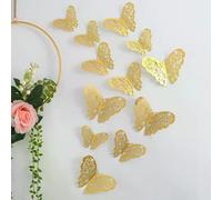 Lot de 12 autocollants attrape-soleil effet 3D en forme de papillon en cristal, magnifiques autocollants muraux pour chambre d'enfant, décoration d'intérieur~0532