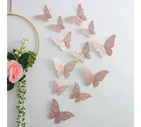 Lot de 12 autocollants attrape-soleil effet 3D en forme de papillon en cristal, magnifiques autocollants muraux pour chambre d'enfant, décoration d'intérieur~0539