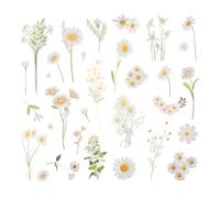 Lot de 12 autocollants fleurs décoratives en film transparent - Aspect vintage - Étanche - Accessoire de bricolage pour albums, emballage cadeau, lettrage à la main