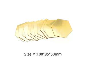 Lot de 12 autocollants muraux miroir 3D hexagonaux géométriques en vinyle, autocollants amovibles pour décoration de maison et de salon.~1386