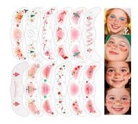 Lot de 12 autocollants pour le visage de Noël, accessoires de beauté de renne, décorations de Noël - Pour fête, vacances, festival, Halloween, séance photo, performance sur scène