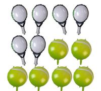 Lot de 12 ballons de tennis sur le thème de la batte, ballons de sport de fête, ensemble de fête accrocheur avec fonction de gonflage auto-scellante puissante | Décoration d'événement d'anniversaire