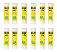 Lot de 12 bâton de colle blanche - 40 G - Uhu