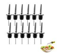 Lot de 12 becs verseurs en acier inoxydable pour spiritueux et bouteilles d'huile - Pour bouche, vin, café, sirop, huile d'olive de 16 à 20 mm
