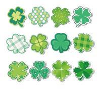 Lot de 12 blocs de notes autocollantes pour la Saint-Patrick - Trèfle porte-bonheur vert - Pour l'école, le bureau, la maison, les étudiants, les enseignants