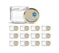 Lot de 12 Bocaux en verre-Terrine 470 ml -avec les couvercles-Fabrication française