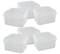 Lot de 12 boîte de conservation carrée avec couvercle, récipient alimentaire, capacité 2.1 L - Longueur 19.5 x Profondeur 19.5 x Hauteur 11.5 cm- JUANIO - Transparent G