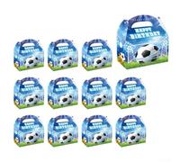 Lot de 12 boîtes à dragées pour fête de football - Motif but de football - Pour Pâques, Halloween, mariages, fêtes prénatales - 16 x 7,9 x 11,9 cm