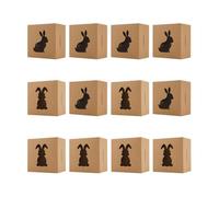 Lot de 12 boîtes à friandises en forme de lapin - Décoration de fête mignonne - Boîtes en papier avec fenêtre de Pâques - Petit emballage pour collation de Saint-Valentin, collations à la fraise