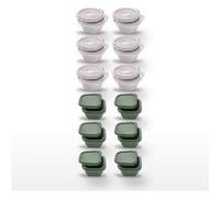 Lot de 12 Boîtes à Snacks Pliables en Silicone Fackelmann Storage Blanc et Vert Blanc|Vert