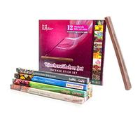 Lot de 12 boîtes de bâtonnets d'encens avec Porte-encens (Bois de Santal, Nag Champa, encens, Lavande, Vanilla, myrrh et Beaucoup d'autres parfums)