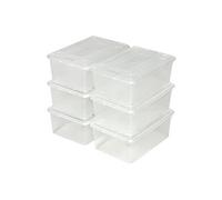 Lot de 12 boîtes de rangement pratiques et polyvalentes pour chaussures avec couvercle blanc transparent