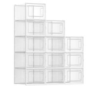 Lot de 12 boîtes transparentes pour chaussures, adaptées aux pointures jusqu'à 46, dimensions : 35 x 25 x 18,5 cm